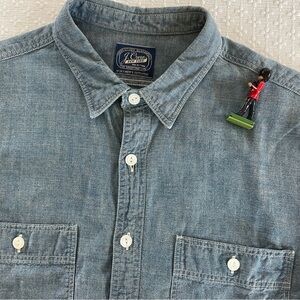 NWOT J.Crew Men's M Slim Fit Japanese Chambray Utility Shirt Retail $118
